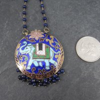 Vintage Cloisonne Enamel Elephant Necklace