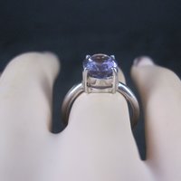 Vintage Sterling Amethyst Solitaire Ring Size 6.25