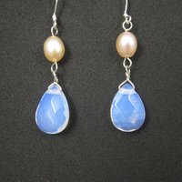 Sterling Opalite Pearl Earrings