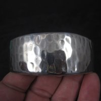 Vintage Mexican Sterling Hammered Cuff Bracelet 6.5 Inches