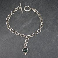 Vintage Sterling May Birthstone Charm Bracelet 7.5 Inches