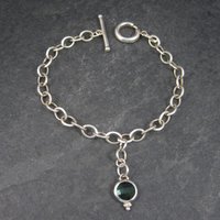 Vintage Sterling May Birthstone Charm Bracelet 7.5 Inches