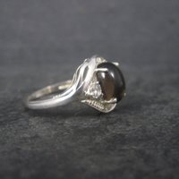 Vintage Sterling Smoky Quartz Ring Size 8