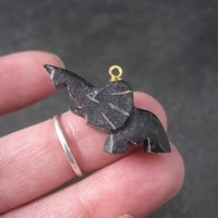 Estate Black Nephrite Jade Elephant Pendant Charm