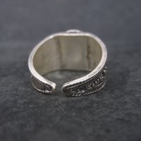Estate 950 Silver Synthetic Purple Sapphire Ring Size 9