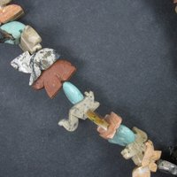 Estate 1970s Zuni Carved Fetish Bear Necklace 32 Inches