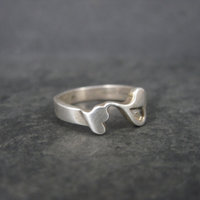 Unique Estate Sterling Heart Ring Size 6