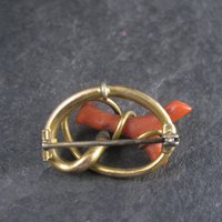 Antique Gold Filled Coral Branch Brooch Pendant