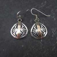 Vintage Sterling Silver 14K Southwestern Spider Earrings