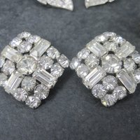 Destash Vintage Lot 6 Pairs Rhinestone Clip On Earrings