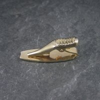 Estate Textured Gold Tone Tie Clip