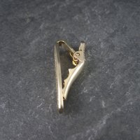 Estate Textured Gold Tone Tie Clip