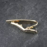 Estate Textured Gold Tone Tie Clip