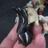 Estate 1970s Zuni Carved Fetish Bear Necklace 32 Inches