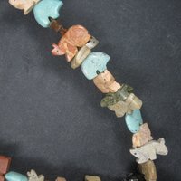 Estate 1970s Zuni Carved Fetish Bear Necklace 32 Inches