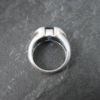 Vintage .999 Silver Blue Topaz Ring Size 6