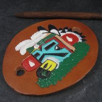 Leather Kachina Hair Barrette Wrap