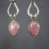 Vintage Sterling Amethyst Pink Quartz Earrings