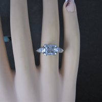 Vintage Sterling Cubic Zirconia Engagement Ring Size 6