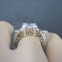 Vintage Sterling Cubic Zirconia Engagement Ring Size 6