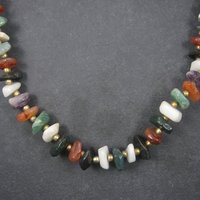 Vintage Gemstone Bead Necklace 24 Inches