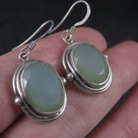 Vintage Sterling Chalcedony Earrings