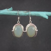 Vintage Sterling Chalcedony Earrings