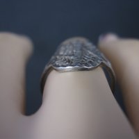 Vintage Sterling Diamond Cut Filigree Ring Size 6