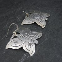 Large Southwestern Sterling Butterfly Earrings