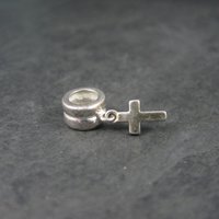 Sterling Cross European Bead Charm Pendant