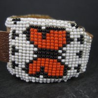 Vintage Butterfly Beaded Watch Band Paiute Jenny Dick