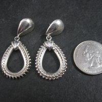 Vintage Sterling Teardrop Snake Style Earrings