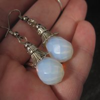 Faceted Opalite Wedding Earrings