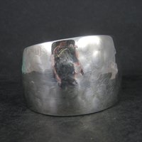 Vintage Hammered Sterling Cuff Bracelet 6 Inches