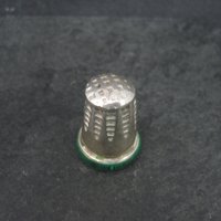 Vintage Mexican Sterling Malachite Inlay Thimble