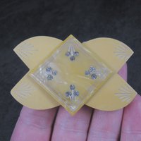 Vintage Yellow Plastic Rhinestone Buckle