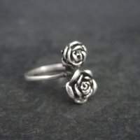 Vintage 3D Sterling Rose Ring Size 8