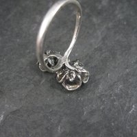 Vintage 3D Sterling Rose Ring Size 8