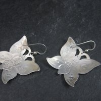 Large Southwestern Sterling Butterfly Earrings