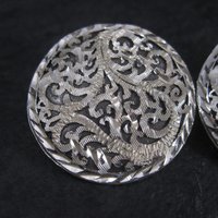 Large Langers Black Hills Silver Diamond Cut Earrings New Old Stock