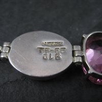 Vintage Mexican Sterling Opal Pink CZ Pendant
