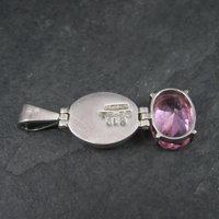Vintage Mexican Sterling Opal Pink CZ Pendant