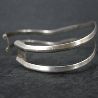 Vintage Mexican Sterling Wavy Cuff Bracelet 7 Inches