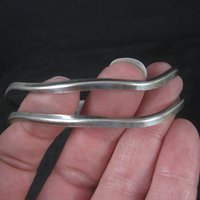 Vintage Mexican Sterling Wavy Cuff Bracelet 7 Inches