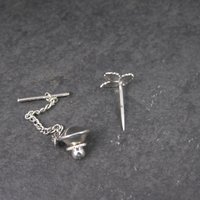 Estate Black Hills Silver Leaf Tie Tack