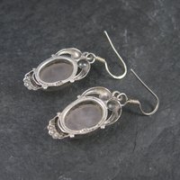 Vintage Sterling Rose Quartz Earrings