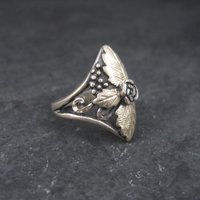 Vintage Black Hills Silver Rose Ring Size 6
