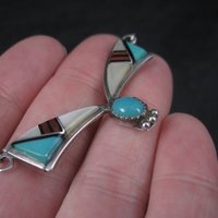 Vintage Southwestern Sterling Inlay Necklace