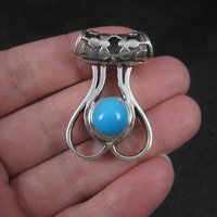 Sterling Sleeping Beauty Turquoise Pendant