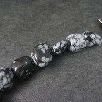 Snowflake Obsidian Nugget Bead Strand